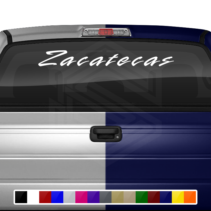 ZACATECAS ZAC Mexico Decal Sticker Windshield Window Vinyl Graphic Banner Text Font-Rapier 36"x4.25"+