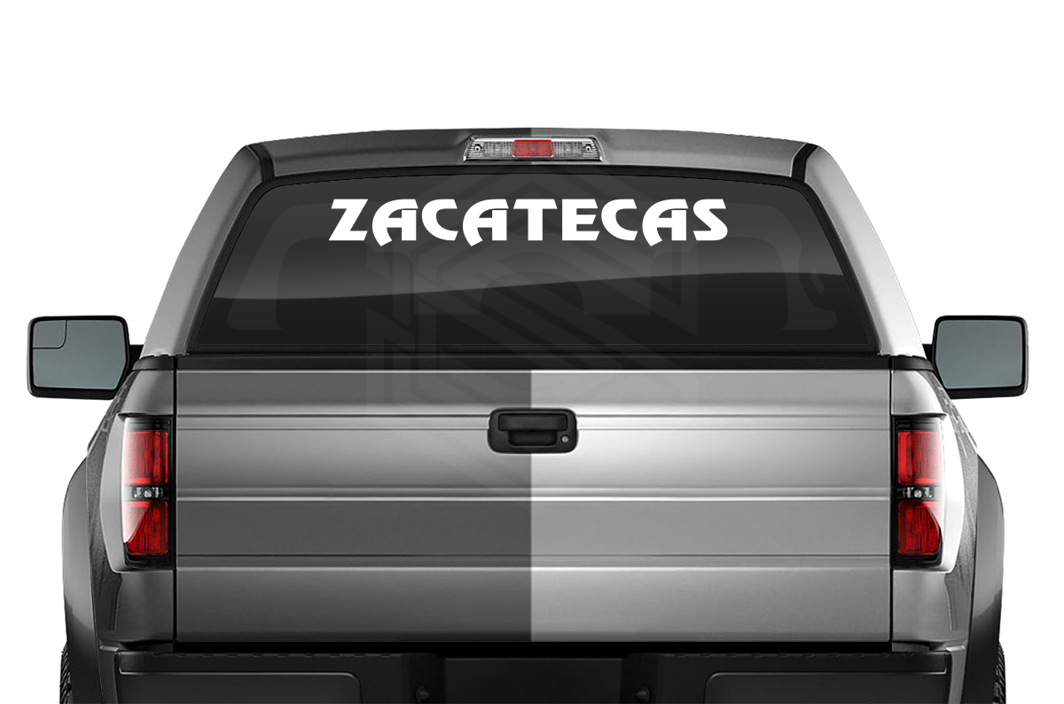 ZACATECAS ZAC Mexico Decal Sticker Windshield Window Vinyl Graphic Banner Text Font-Review Caps 36"x4.25"+