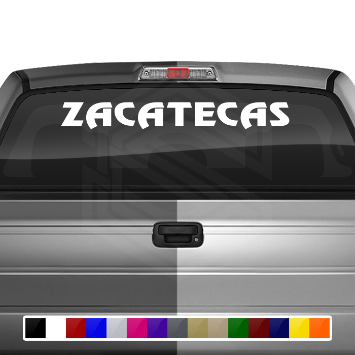 ZACATECAS ZAC Mexico Decal Sticker Windshield Window Vinyl Graphic Banner Text Font-Review Caps 36"x4.25"+