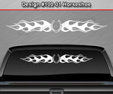 Design #100 Horseshoe - Windshield Window Flame Flaming Vinyl Sticker Decal Graphic Banner 36"x4.25"+