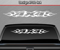 Design #100 4x4 - Windshield Window Flame Flaming Vinyl Sticker Decal Graphic Banner Truck 36"x4.25"+