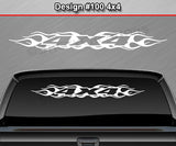Design #100 4x4 - Windshield Window Flame Flaming Vinyl Sticker Decal Graphic Banner Truck 36"x4.25"+