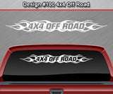 Design #100 4x4 Off Road - Windshield Window Flame Flaming Vinyl Sticker Decal Graphic Banner Truck 36"x4.25"+