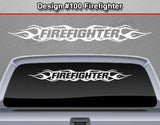Design #100 Firefighter - Windshield Window Flame Flaming Vinyl Sticker Decal Graphic Banner 36"x4.25"+