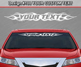 Design #100 Your Text - Custom Personalized Windshield Window Flame Flaming Vinyl Sticker Decal Graphic Banner 36"x4.25"+