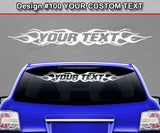 Design #100 Your Text - Custom Personalized Windshield Window Flame Flaming Vinyl Sticker Decal Graphic Banner 36"x4.25"+