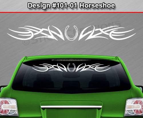 Design #101 Horseshoe - Windshield Window Tribal Accent Vinyl Sticker Decal Graphic Banner 36"x4.25"+