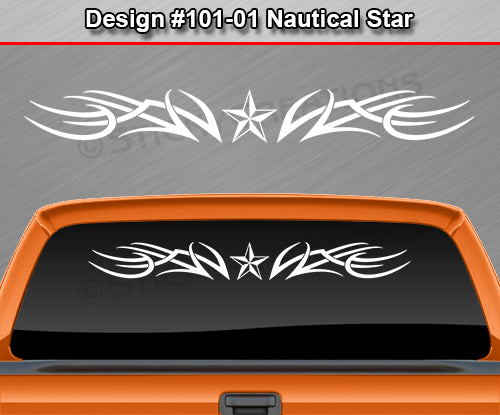 Design #101 Nautical Star - Windshield Window Tribal Accent Vinyl Sticker Decal Graphic Banner 36"x4.25"+