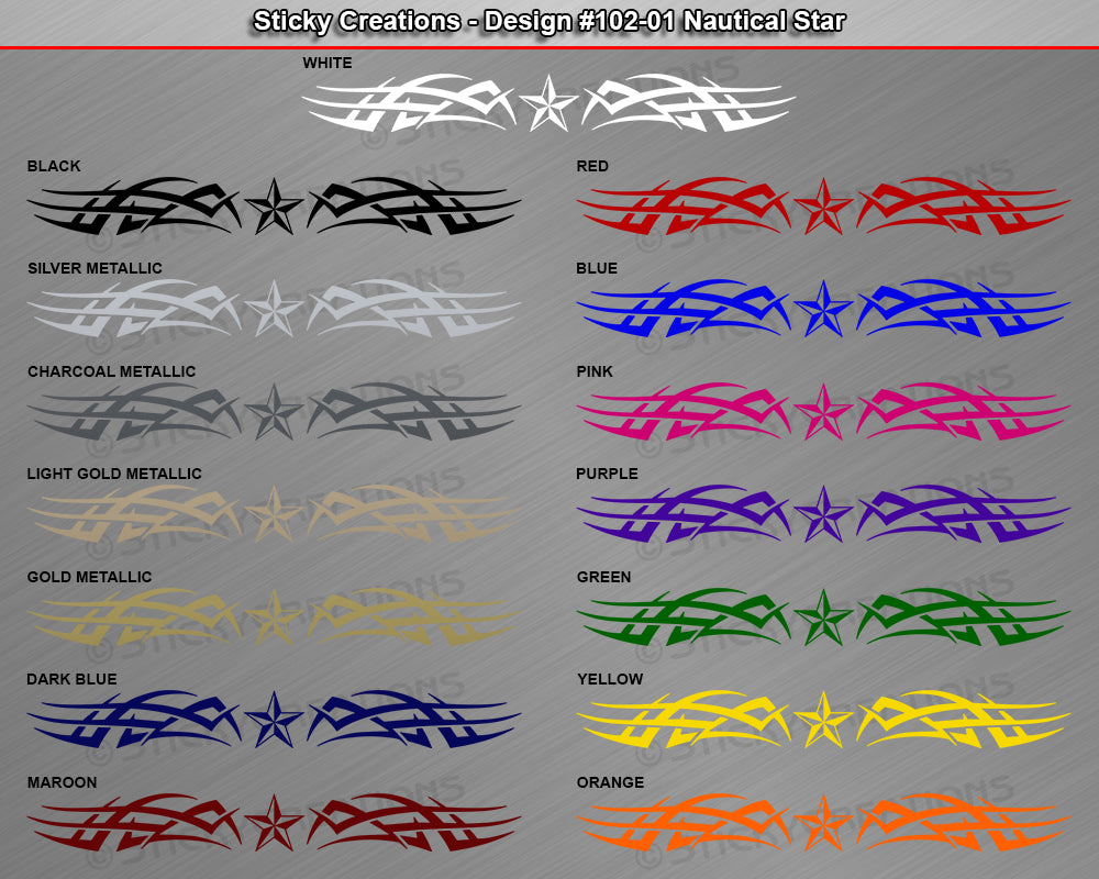 Design #102 Nautical Star - Windshield Window Tribal Accent Vinyl Sticker Decal Graphic Banner 36"x4.25"+