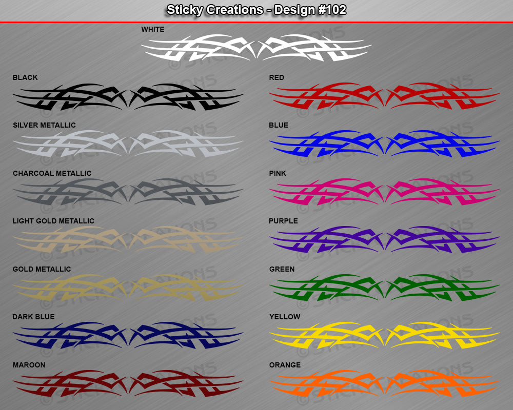 Design #102 - 36"x4.25" + Windshield Window Tribal Accent Vinyl Sticker Decal Graphic Banner