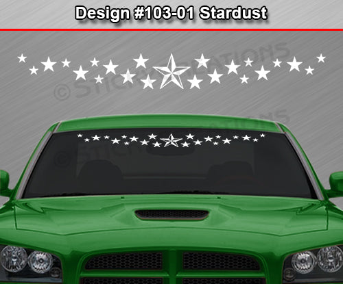 Design #103-01 Stardust - Windshield Window Vinyl Decal Sticker Graphic Banner 36"x4.25"+