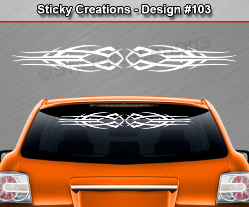 Design #103 - 36"x4.25" + Windshield Window Tribal Scallop Vinyl Sticker Decal Graphic Banner