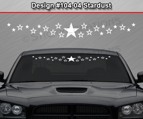 Design #104-04 Stardust - Windshield Window Vinyl Decal Sticker Graphic Banner 36"x4.25"+