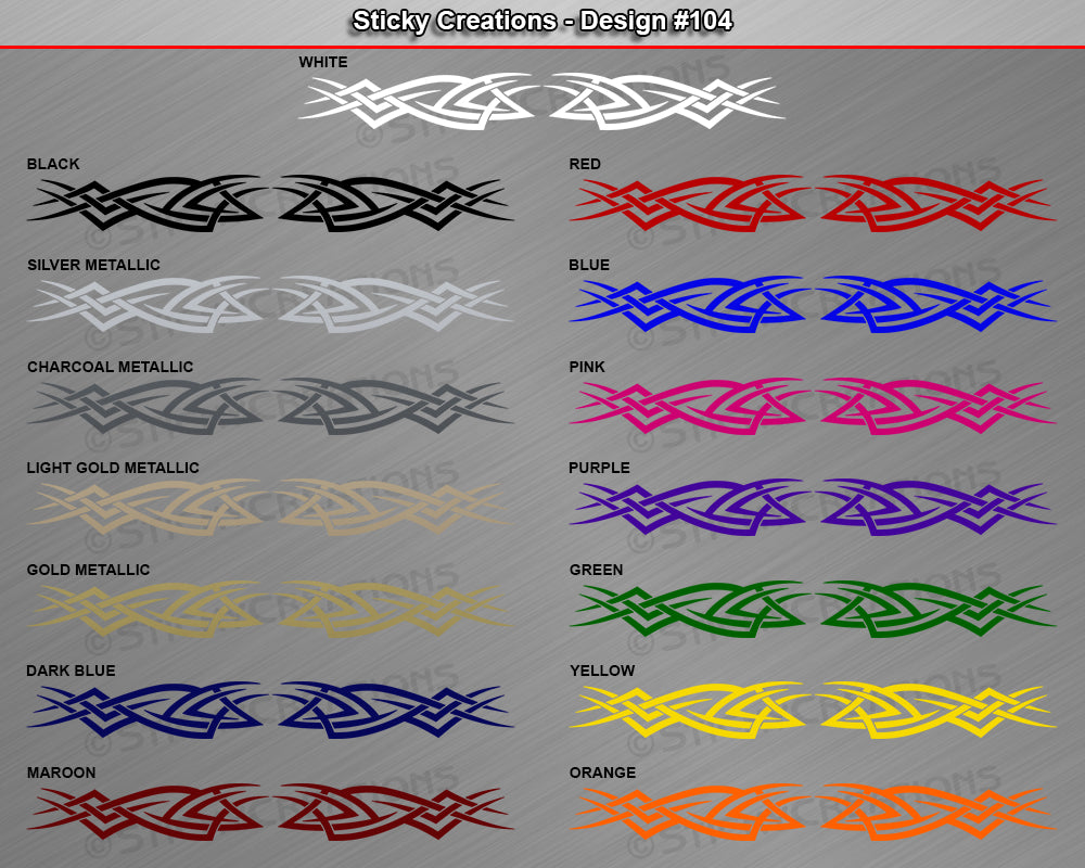 Design #104 - 36"x4.25" + Windshield Window Tribal Accent Vinyl Sticker Decal Graphic Banner