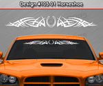 Design #105 Horseshoe - Windshield Window Tribal Spikes Vinyl Sticker Decal Graphic Banner 36"x4.25"+