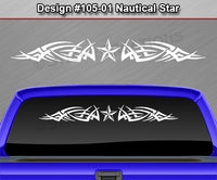 Design #105 Nautical Star - Windshield Window Tribal Spikes Vinyl Sticker Decal Graphic Banner 36"x4.25"+