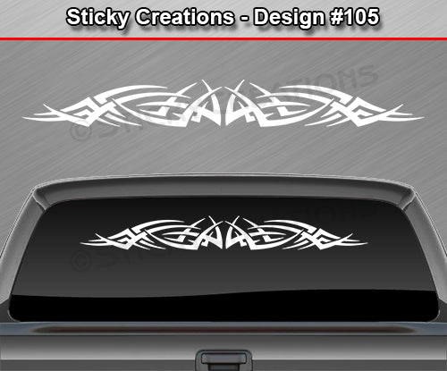 Design #105 - 36"x4.25" + Windshield Window Tribal Spikes Vinyl Sticker Decal Graphic Banner