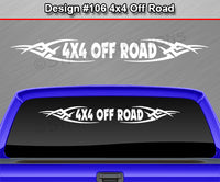 Design #106 4x4 Off Road - Windshield Window Tribal Vinyl Sticker Decal Graphic Banner Truck 36"x4.25"+