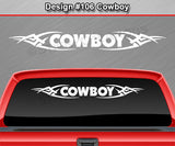 Design #106 Cowboy - Windshield Window Tribal Vinyl Sticker Decal Graphic Banner 36"x4.25"+
