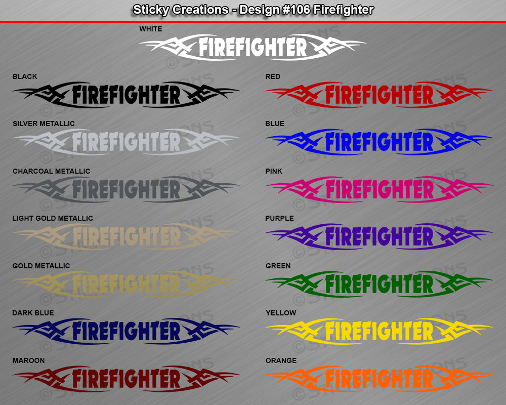 Design #106 Firefighter - Windshield Window Tribal Vinyl Sticker Decal Graphic Banner 36"x4.25"+