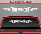 Design #106 Firefighter - Windshield Window Tribal Vinyl Sticker Decal Graphic Banner 36"x4.25"+