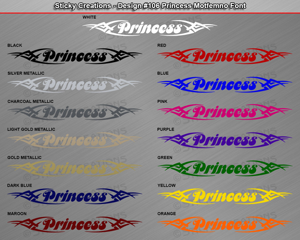 Design #106 Princess - Windshield Window Tribal Vinyl Sticker Decal Graphic Banner 36"x4.25"+