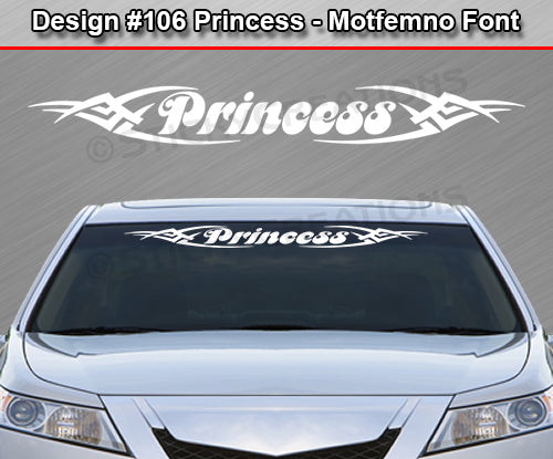 Design #106 Princess - Windshield Window Tribal Vinyl Sticker Decal Graphic Banner 36"x4.25"+