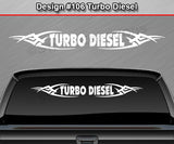 Design #106 Turbo Diesel - Windshield Window Tribal Vinyl Sticker Decal Graphic Banner 36"x4.25"+