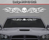 Design #107 Skull - Windshield Window Tribal Flame Vinyl Sticker Decal Graphic Banner 36"x4.25"+