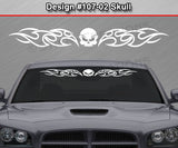 Design #107 Skull - Windshield Window Tribal Flame Vinyl Sticker Decal Graphic Banner 36"x4.25"+