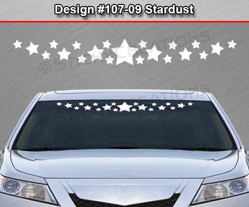 Design #107-09 Stardust - Windshield Window Vinyl Decal Sticker Graphic Banner 36"x4.25"+