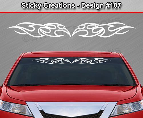 Design #107 - 36"x4.25" + Windshield Window Tribal Blade Vinyl Sticker Decal Graphic Banner