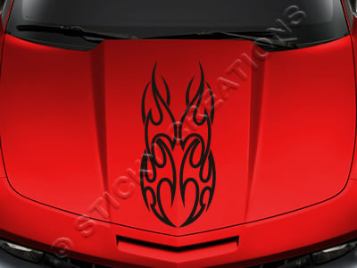 Design #107 Hood - Tribal Flame Decal Sticker Vinyl Graphic Car Truck SUV Vehicle