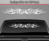 Design #108 4x4 Off Road - Windshield Window Tribal Flame Vinyl Sticker Decal Graphic Banner Truck 36"x4.25"+