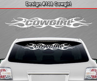 Design #108 Cowgirl - Windshield Window Tribal Flame Vinyl Sticker Decal Graphic Banner 36"x4.25"+