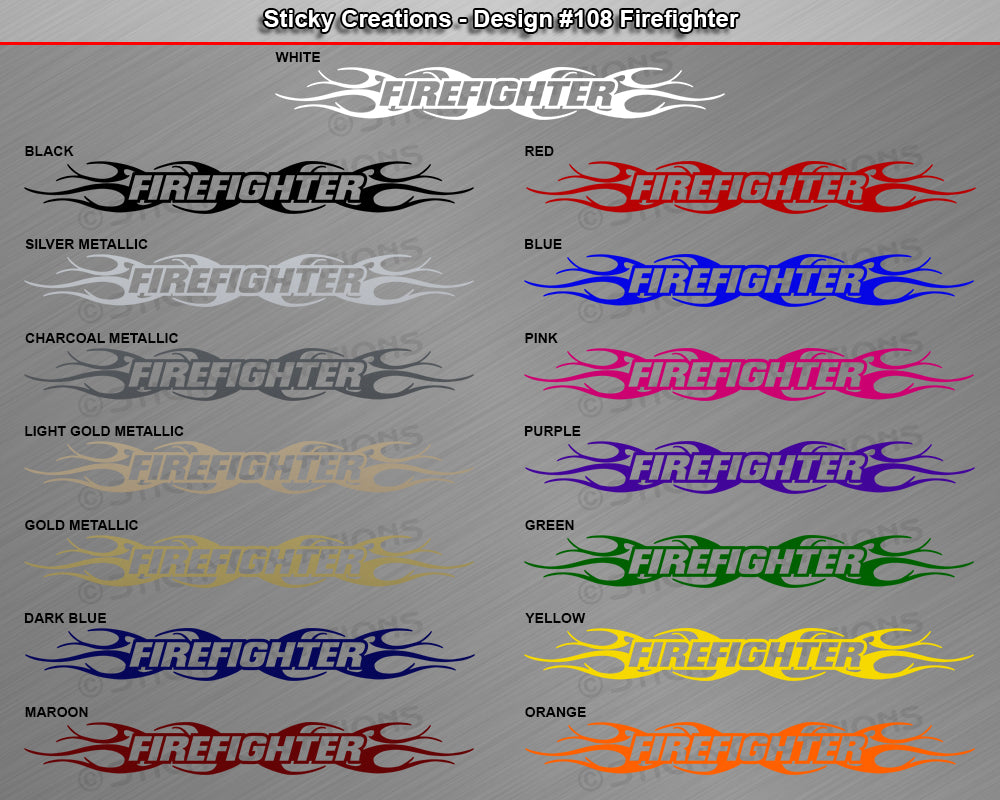 Design #108 Firefighter - Windshield Window Tribal Flame Vinyl Sticker Decal Graphic Banner 36"x4.25"+