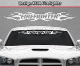 Design #108 Firefighter - Windshield Window Tribal Flame Vinyl Sticker Decal Graphic Banner 36"x4.25"+