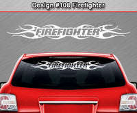 Design #108 Firefighter - Windshield Window Tribal Flame Vinyl Sticker Decal Graphic Banner 36"x4.25"+