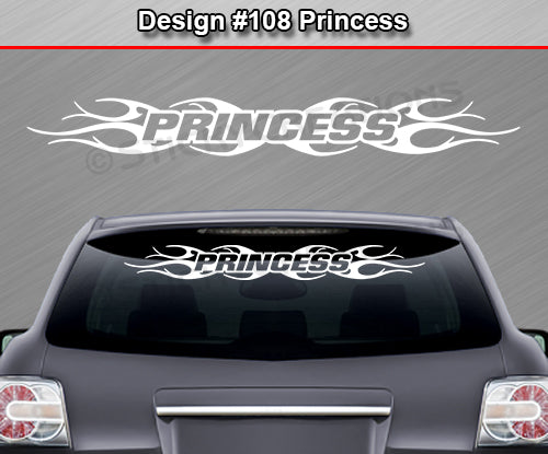 Design #108 Princess - Windshield Window Tribal Flame Vinyl Sticker Decal Graphic Banner 36"x4.25"+