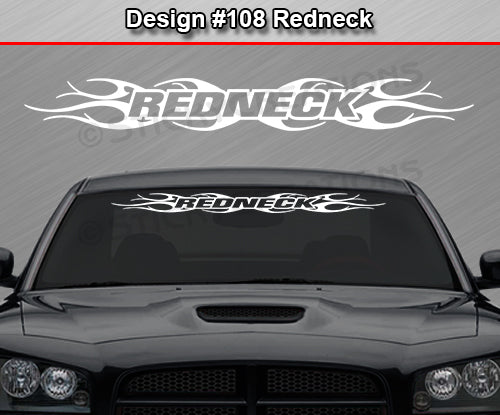 Design #108 Redneck - Windshield Window Tribal Flame Vinyl Sticker Decal Graphic Banner 36"x4.25"+