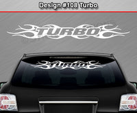 Design #108 Turbo - Windshield Window Tribal Flame Vinyl Sticker Decal Graphic Banner 36"x4.25"+