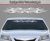Design #108 Turbocharged - Windshield Window Tribal Flame Vinyl Sticker Decal Graphic Banner 36"x4.25"+