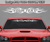 Design #108 Your Text - Custom Personalized Windshield Window Tribal Flame Vinyl Sticker Decal Graphic Banner 36"x4.25"+
