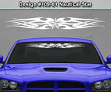 Design #109 Nautical Star - Windshield Window Tribal Flames Vinyl Sticker Decal Graphic Banner 36"x4.25"+