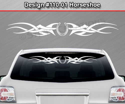 Design #110 Horseshoe - Windshield Window Tribal Accent Vinyl Sticker Decal Graphic Banner 36"x4.25"+