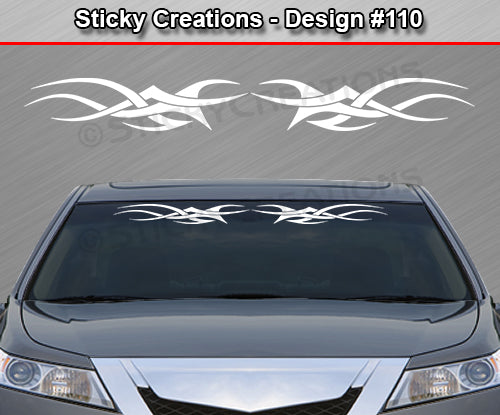 Design #110 - 36"x4.25" + Windshield Window Tribal Accent Vinyl Sticker Decal Graphic Banner