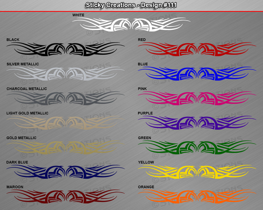 Design #111 - 36"x4.25" + Windshield Window Tribal Accent Vinyl Sticker Decal Graphic Banner