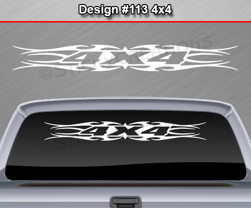 Design #113 4x4 - Windshield Window Tribal Flame Vinyl Sticker Decal Graphic Banner Truck 36"x4.25"+