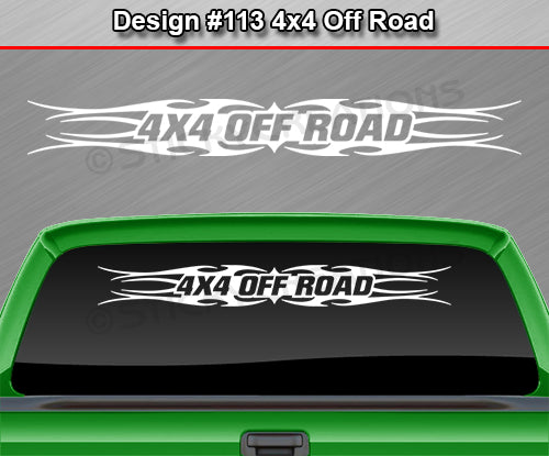 Design #113 4x4 Off Road - Windshield Window Tribal Flame Vinyl Sticker Decal Graphic Banner Truck 36"x4.25"+