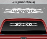 Design #113 Cowboy - Windshield Window Tribal Flame Vinyl Sticker Decal Graphic Banner 36"x4.25"+